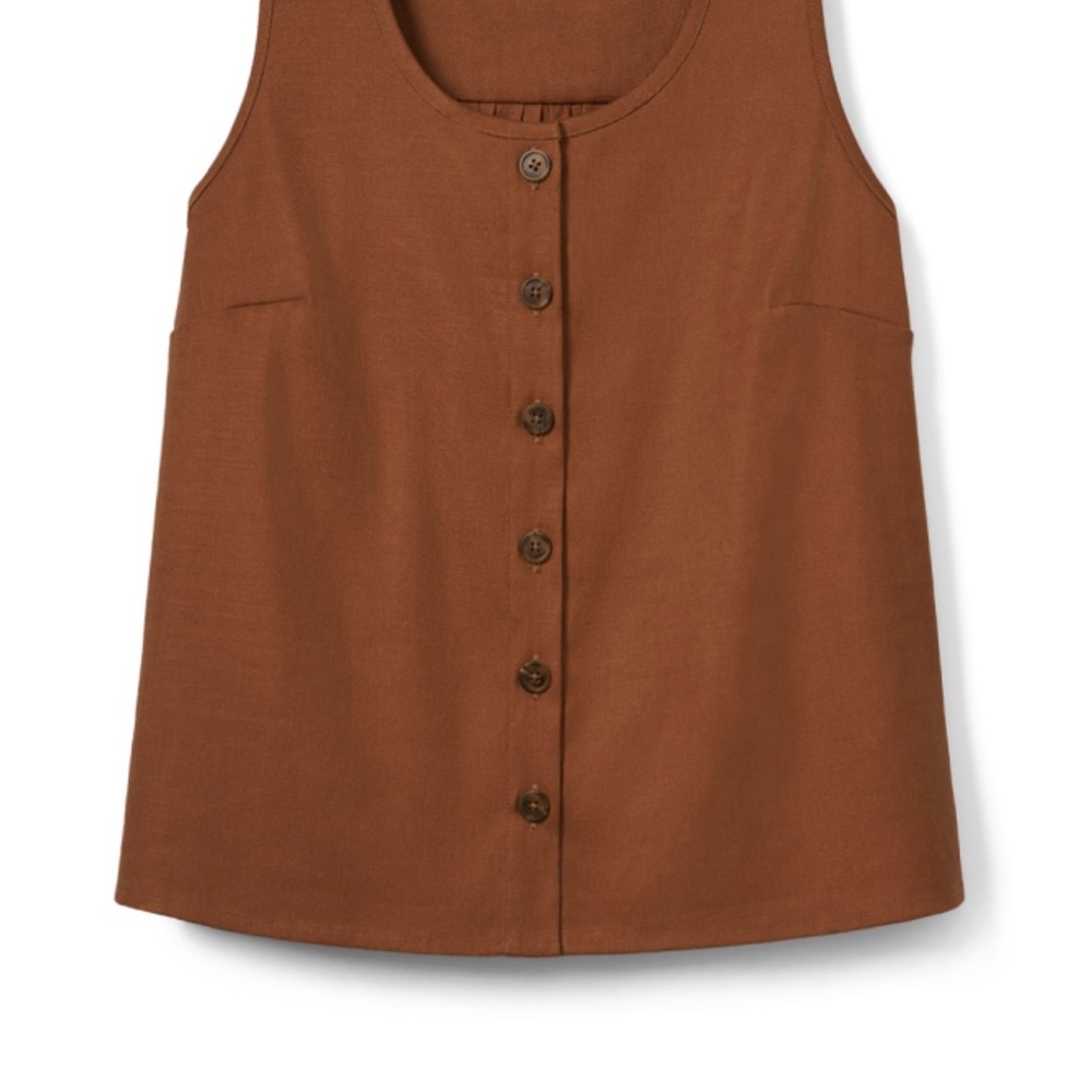 CAbi Brown Textured Tank Top Relaxed Fit